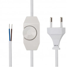 Шнур сетевой с диммером, 2х0,75 мм² 2м белый REXANT