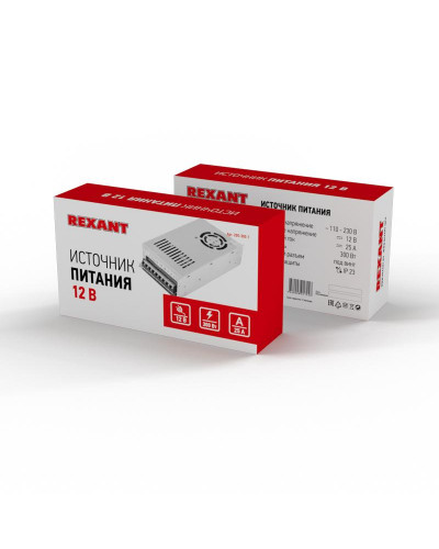 Источник питания AC 175-250V/DC 12V 25A 300W с разъемами под винт (IP20)