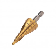 Сверло по металлу ступенчатое ТИТАН 4,0-20,0мм, 76мм, 65 HRC, Р6М5 TiN KRANZ