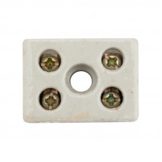 Клемма керамическая винтовая КВ 10 мм² 2 пары контактов с крепежным отверстием (100 шт./уп.) REXANT