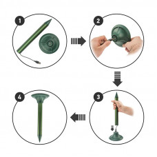 Ультразвуковой отпугиватель кротов R 30м на солнечной батарее REXANT