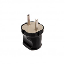 Вилка прямая без з/к 6А черная REXANT