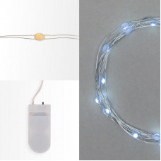 Гирлянда светодиодная Роса с крупными каплями 2м, 20LED, БЕЛЫЙ, IP20, 2хCR2032 в комплекте NEON-NIGHT