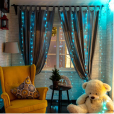 Гирлянда Светодиодный дождь из росы 3х3 м, бирюзовый, USB + пульт управления NEON-NIGHT