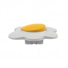 Выключатель двухклавишный HAPPY Яичница с/у, желтый/белый KRANZ