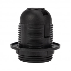 Патрон пластиковый термостойкий подвесной с кольцом Е27 черный REXANT