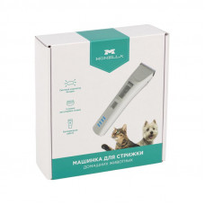 Машинка для стрижки домашних животных со светодиодным индикатором 3,7 В, белая