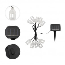 Гирлянда садовая (каскад) Керосиновая Лампа 3м, 6500К с аккумулятором и выносной солнечной панелью LAMPER