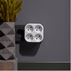 Четверник электрический 6А б/з белый