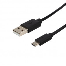 Кабель USB-A – micro USB, 1А, 1м, ПВХ, черный REXANT
