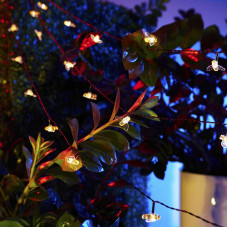 Гирлянда садовая (каскад) Янтарные Пчелы 5,8м, 2700К с аккумулятором и выносной солнечной панелью LAMPER