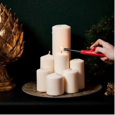 Бытовая газовая пьезозажигалка с классическим пламенем многоразовая (1 шт.) красная  СК-306  СОКОЛ