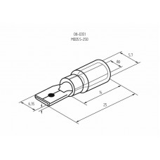 Клемма плоская изолированная РПи-п 6.0-(6.3)/РпИп 5-6-0,8 штекер 6.3 мм 4-6 мм² желтая REXANT