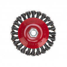 Щетка коническая для УШМ, крученая стальная проволока, 125мм, М14 KRANZ