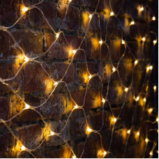 Гирлянда светодиодная Сеть 2х1,5м 288 LED ТЕПЛЫЙ БЕЛЫЙ прозрачный ПВХ IP65 свечение с динамикой 230В блок в комплекте NEON-NIGHT