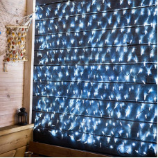 Гирлянда светодиодная Сеть 2х1,5м 288 LED БЕЛЫЙ черный ПВХ IP65 свечение с динамикой 230В блок в комплекте NEON-NIGHT