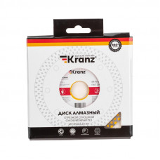 Диск алмазный отрезной сплошной, 125х22,2мм, сухой/мокрый рез KRANZ