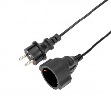 Удлинитель-шнур ПВС 3х0,75мм², 20м, с/з, 6А, 1300Вт, IP20, черный PROconnect