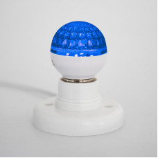 Лампа светодиодная, диаметр 50мм, E27, 9 LED, 1Вт, СИНИЙ, прозрачная колба, 230В NEON-NIGHT