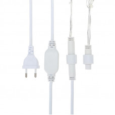 Гирлянда светодиодная Бахрома (Айсикл) 2,4х0,6м 88 LED БЕЛЫЙ прозрачный ПВХ IP65 постоянное свечение 230В блок в комплекте NEON-NIGHT