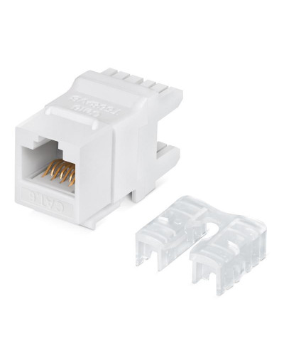 Модуль Keystone Jack RJ-45(8P8C), UTP неэкранированный, CAT 6, тип 180 градусов, белый REXANT PRO