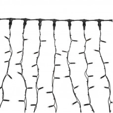 Гирлянда светодиодная Занавес 2х1,5м 360 LED БЕЛЫЙ черный КАУЧУК IP67 постоянное свечение 230В блок в комплекте NEON-NIGHT