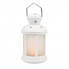 Декоративный фонарь 12х12х20,6 см, белый корпус, теплый белый цвет свечения с эффектом пламени свечи NEON-NIGHT