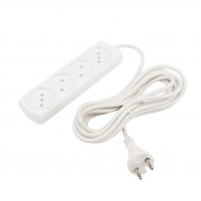 Удлинитель OPTIMA 4 гнезда, 5м, 2х0,75мм², б/з, белый PROconnect