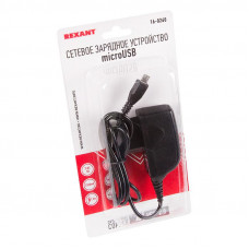 Сетевое зарядное устройство microUSB 220 В (СЗУ) (5 V, max: 2500 mA) шнур 1.2 м черное REXANT