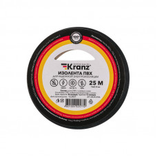 Изолента ПВХ 0,13х15мм, 25м, черная KRANZ