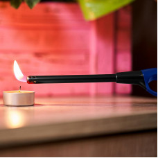 Бытовая газовая пьезозажигалка с классическим пламенем, многоразовая (1 шт.) синяя СК-302L СОКОЛ