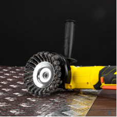 Щетка коническая для УШМ, крученая стальная проволока, 125мм, М14 KRANZ