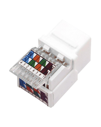 Модуль Keystone Jack RJ-45(8P8C), UTP, CAT 5e, тип 180 градусов, самозажимной, белый REXANT