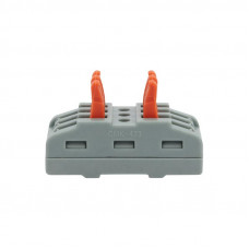 Клемма СМК 222-423 проходная 3 полюса (0,08-4 мм²), серая (25 шт./уп.) REXANT