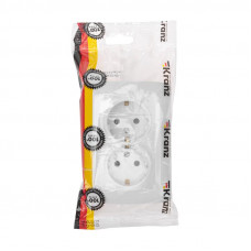 DEA Розетка 2-ая с/з с/у 16А Бел KRANZ