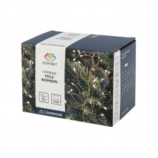 Гирлянда роса Фейерверк с трансформатором 20 м, 1000 LED, белое свечение