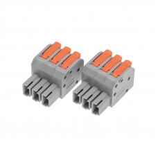 Клемма СМК 222-423R проходная разъемная 3 полюса серая 0,2-2,5/4мм² (40 шт/уп) REXANT