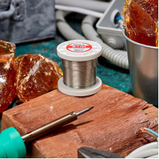 Припой ПОМ-3, 100г, Ø1мм, (олово 97%, медь 3%), бессвинцовый, ГОСТ 21931-76, катушка REXANT