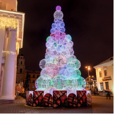 Гирлянда светодиодная Нить 10м 100 LED RGB прозрачный ПВХ IP65 свечение с динамикой 230В соединяется NEON-NIGHT нужен контроллер 245-908