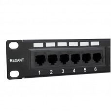 Панель коммутационная 19', 1U, 24 порта, UTP, RJ-45, CAT 5e REXANT