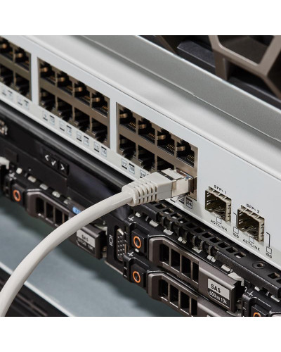 Шнур коммутационный, патч-корд F/UTP RJ45-RJ45, CAT 5e, LSZH серый, 2м REXANT