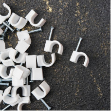 Крепеж кабеля круглый 8мм, белый (50 шт/уп) REXANT