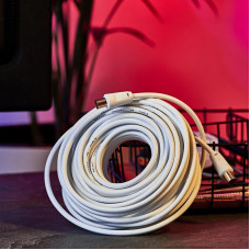 Шнур ТВ гнездо - ТВ штекер, 15м, белый REXANT