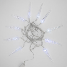 Гирлянда Сосульки 1,5х0,25 м, прозрачный провод, белый цвет свечения NEON-NIGHT