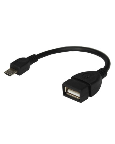 Кабель USB OTG, шт. micro USB – гн. USB-A, 2,4A, 0,15м, ПВХ, черный REXANT