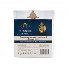 Деревянная фигурка с подсветкой Олень в лесу 9x8x10 см