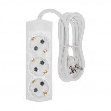 Удлинитель PREMIUM 3 гнезда, 1,5м, 3х1,5мм², с/з, белый REXANT
