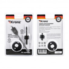 Набор для установки врезных замков, 22 мм/48 мм (перовое сверло/кольцевая пила) KRANZ