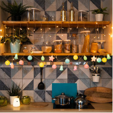 Гирлянда светодиодная Карамельки 1.5 м, прозрачный ПВХ, 10 LED, теплый белый, питание 2 х АА (батарейки не в комплекте)