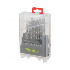 Набор сверл по металлу, 1-10мм (через 0,5мм), HSS 4241, цилиндрический хвостовик, 19 шт. KRANZ